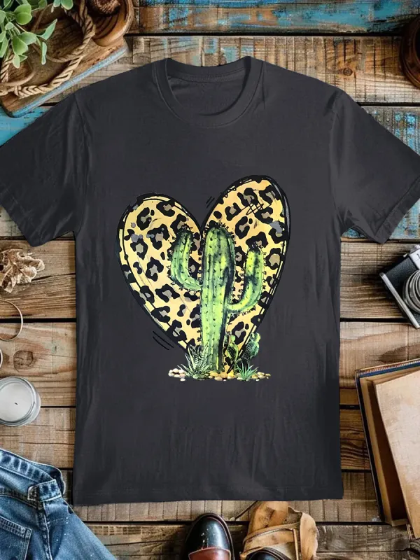 Leopard Heart Cactus Tee