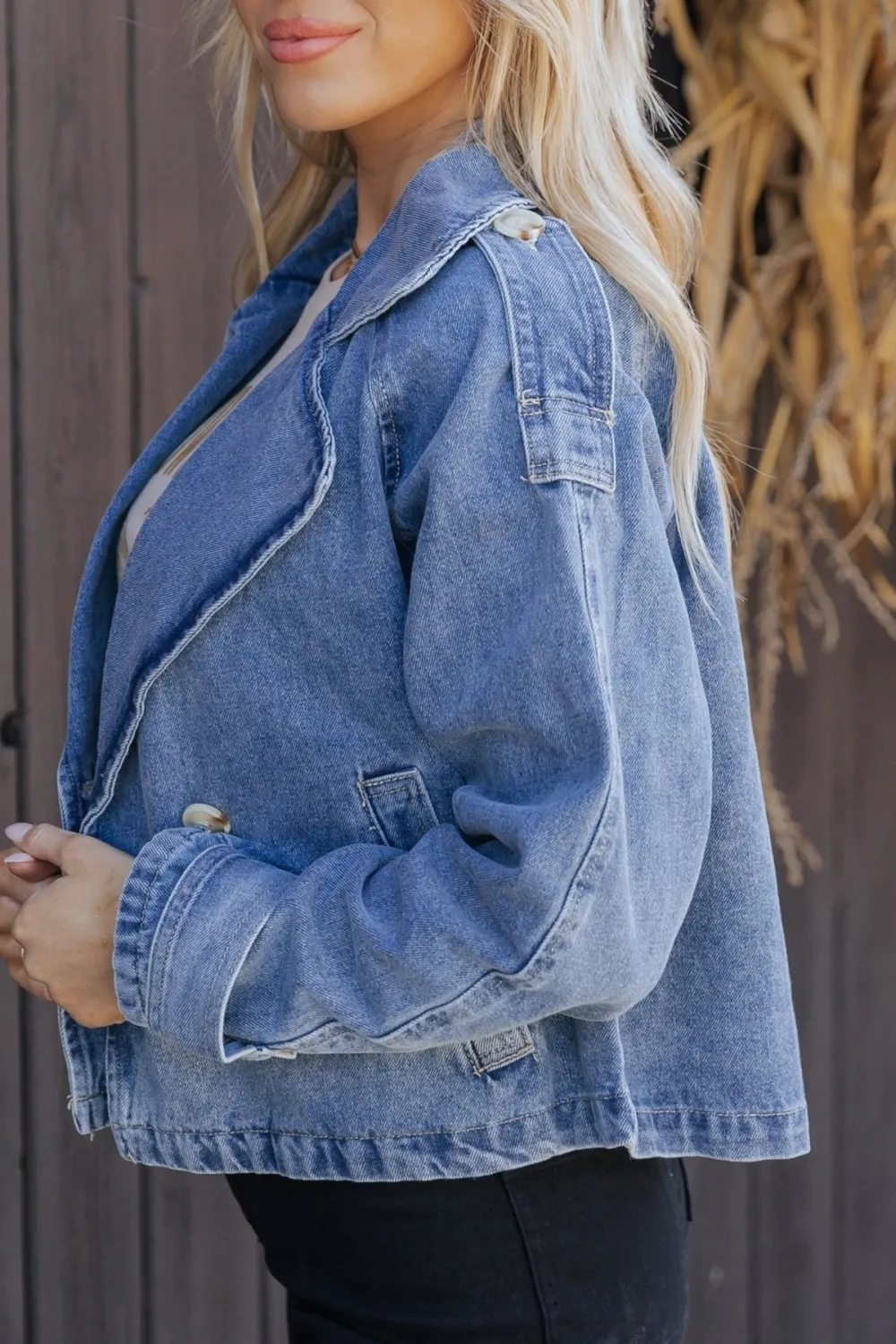 Double Breasted Denim Jacket