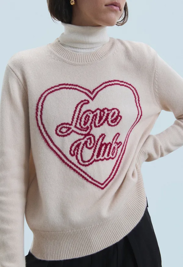 Heart-Print Crewneck Sweater