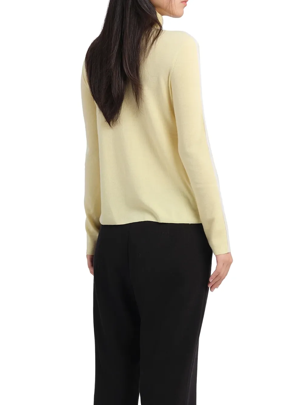 Contrast Trims Turtle Neck Top