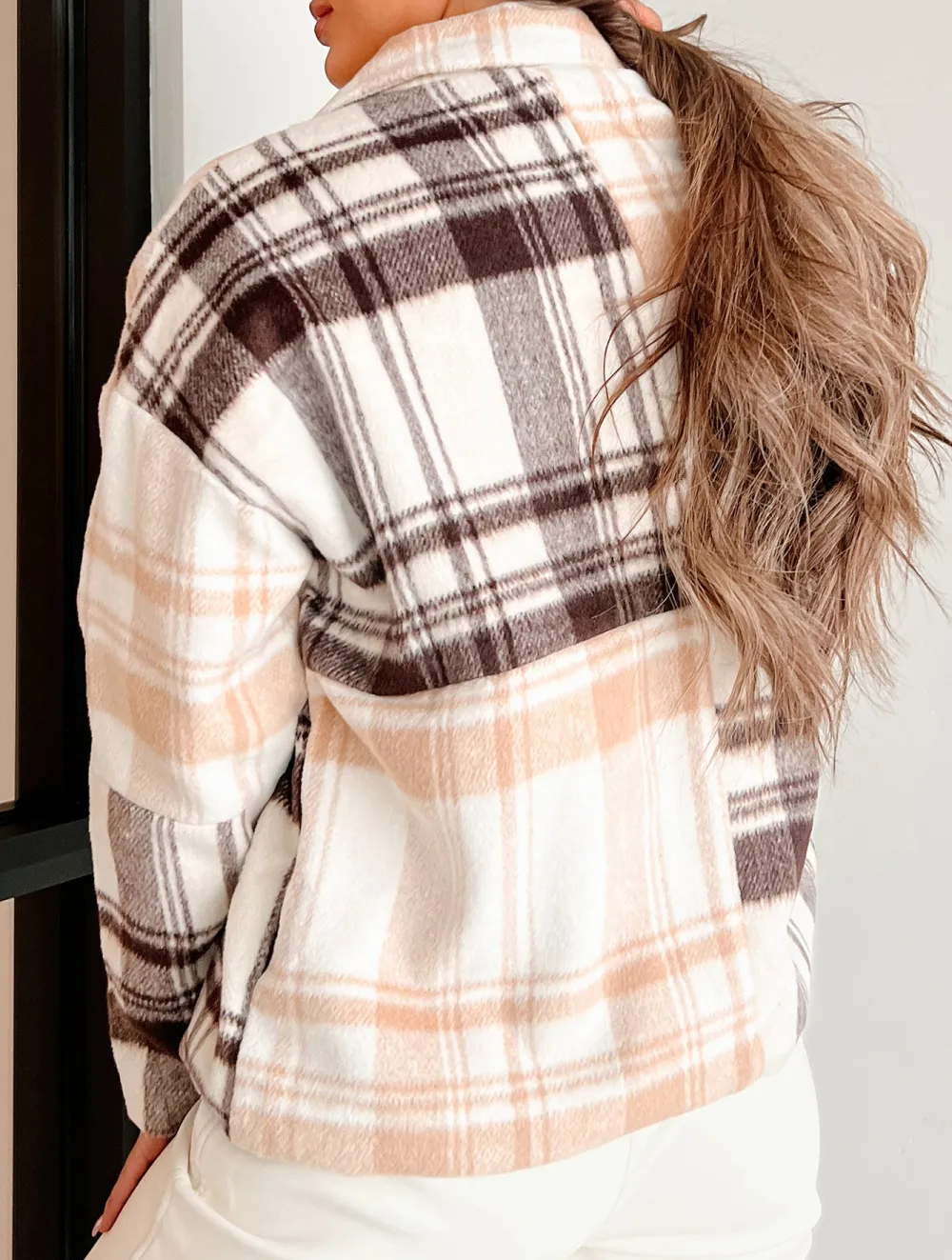 Autumn Harvest Mixed Plaid Oversized Jacket