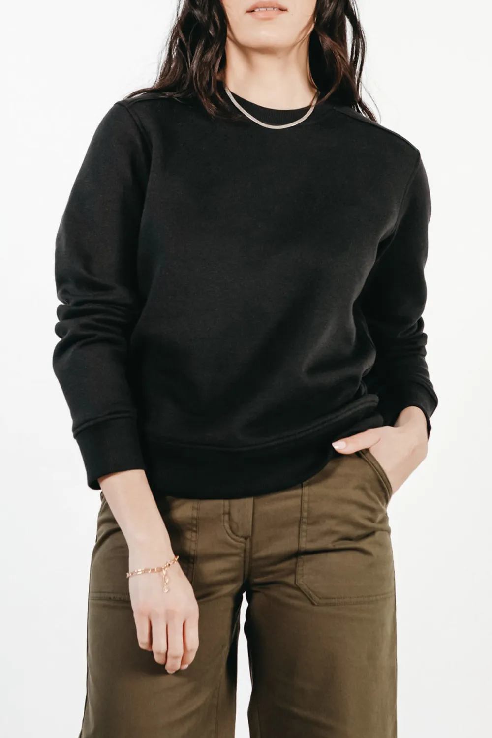 The Linnton Crew Black Sweatshirt