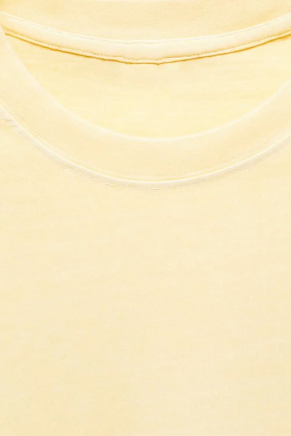 Round-Neck Ribbed Finish T-Shirt