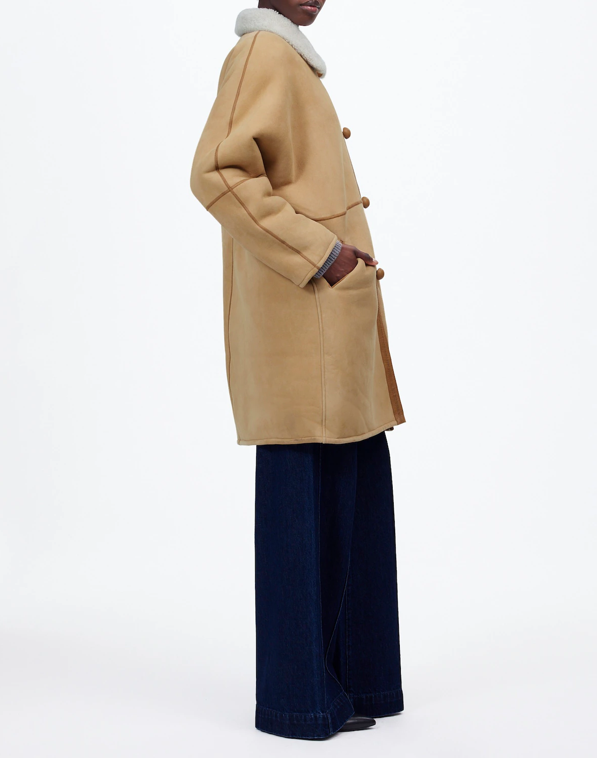 Suede Oversized Long Jacket