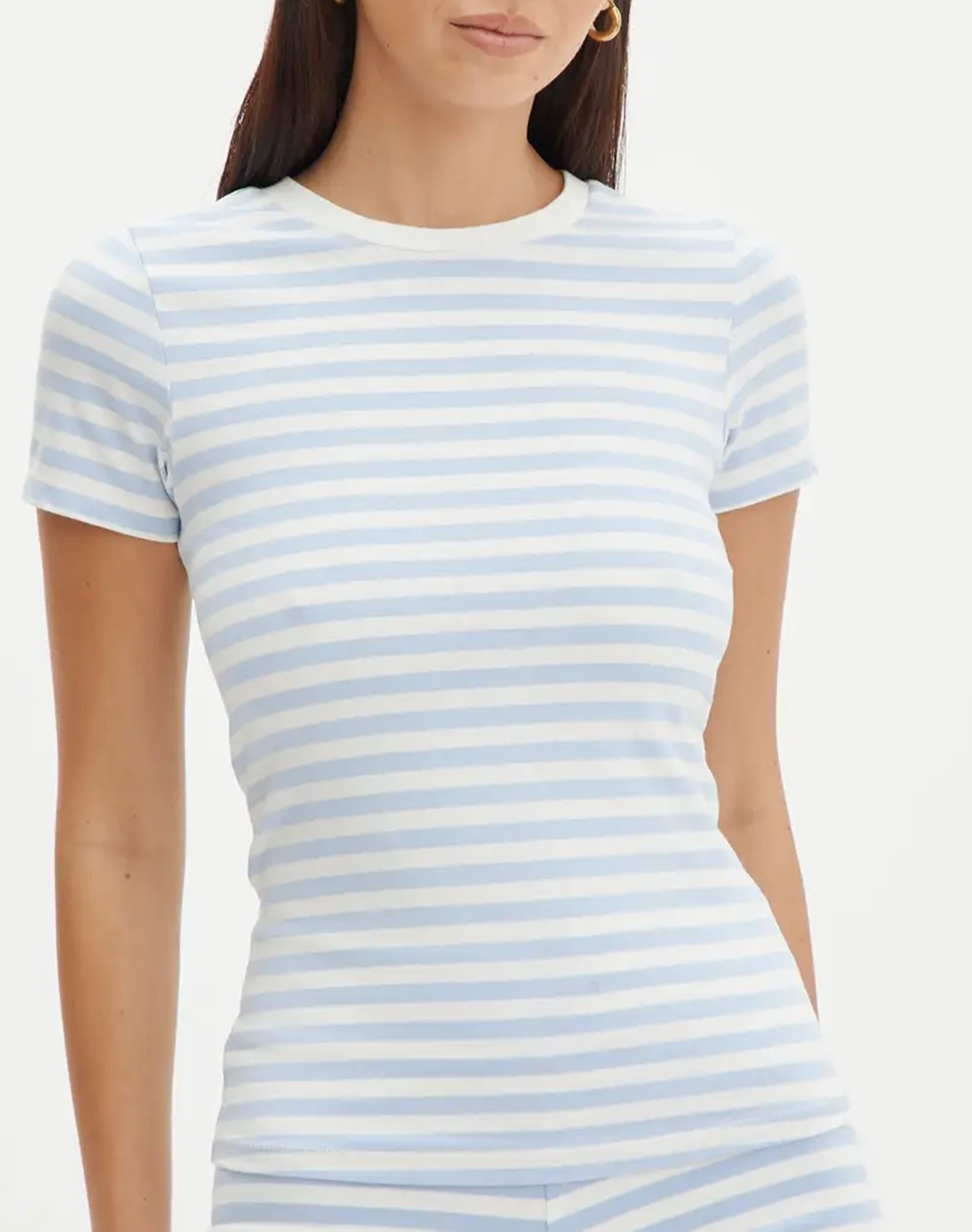 Stripe Cotton Fitted Tee