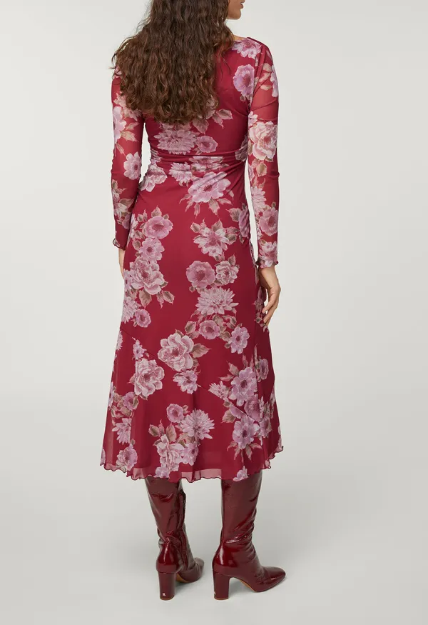 Floral Print Slim-Fit Maxi Dress