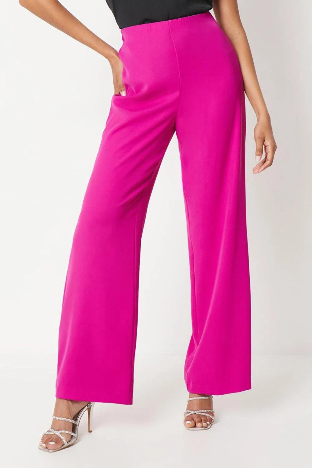 Wide Leg Drape Fabric Trouser