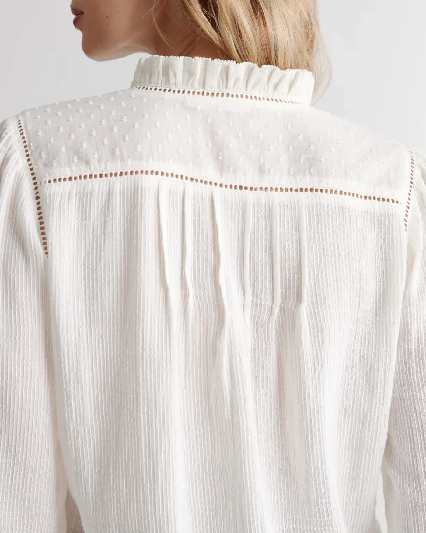 Organic Textured Cotton Peasant Blouse