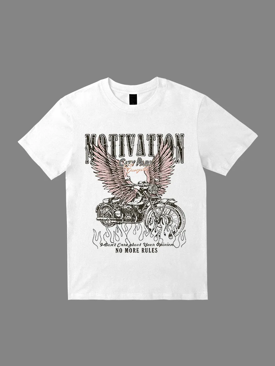 Motorcycle Wings and Alphabet Pattern Women's T-shirt