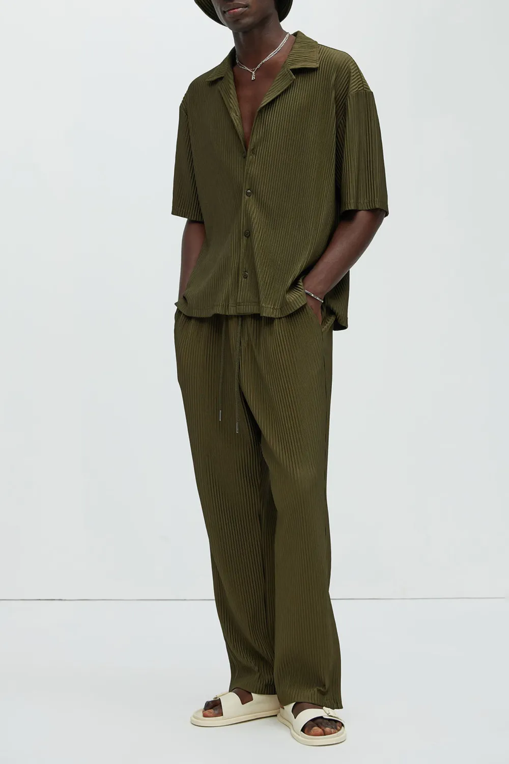 Potential Pleated Shirt - Olive