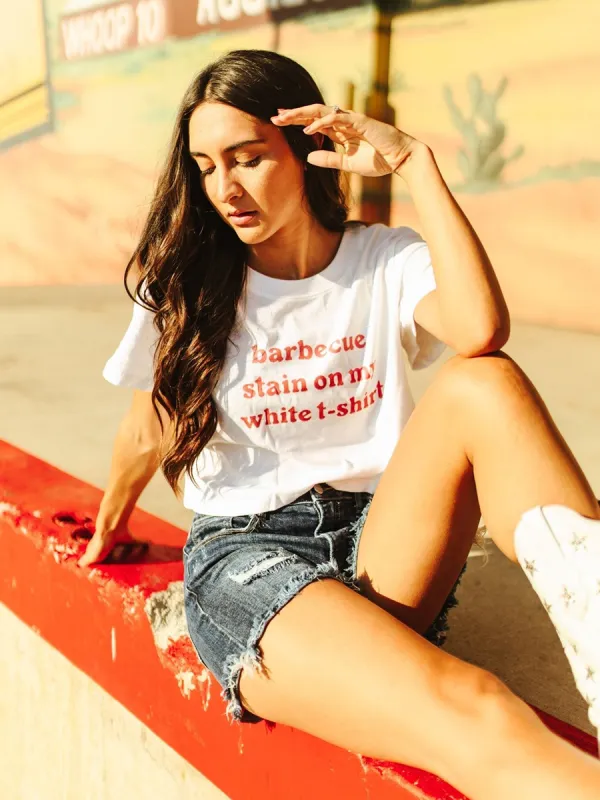 Barbecue Stain Boxy Crop Graphic Tee