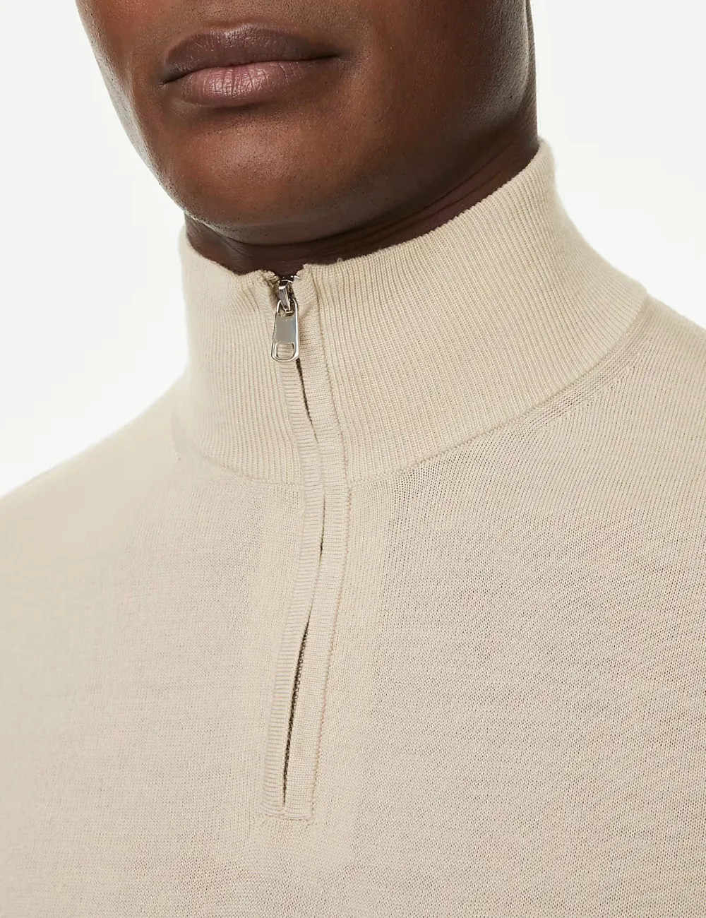 Pure Extra Fine Merino Wool Half Zip Jumper