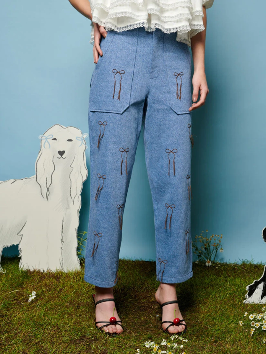 Honeycomb Denim Trousers