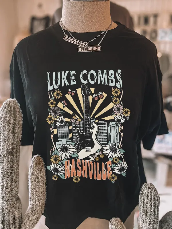 Luke Combs Guitar Retro T-shirt