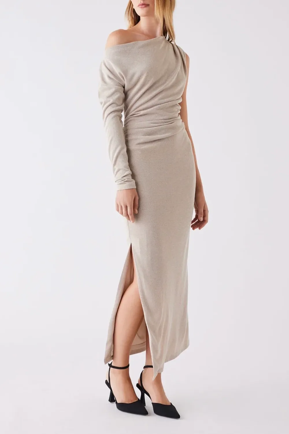 Transmit Golden Sparkle Midi Dress