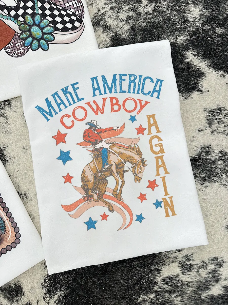 Make America Great Again Cowboy Knight Pattern T-shirt