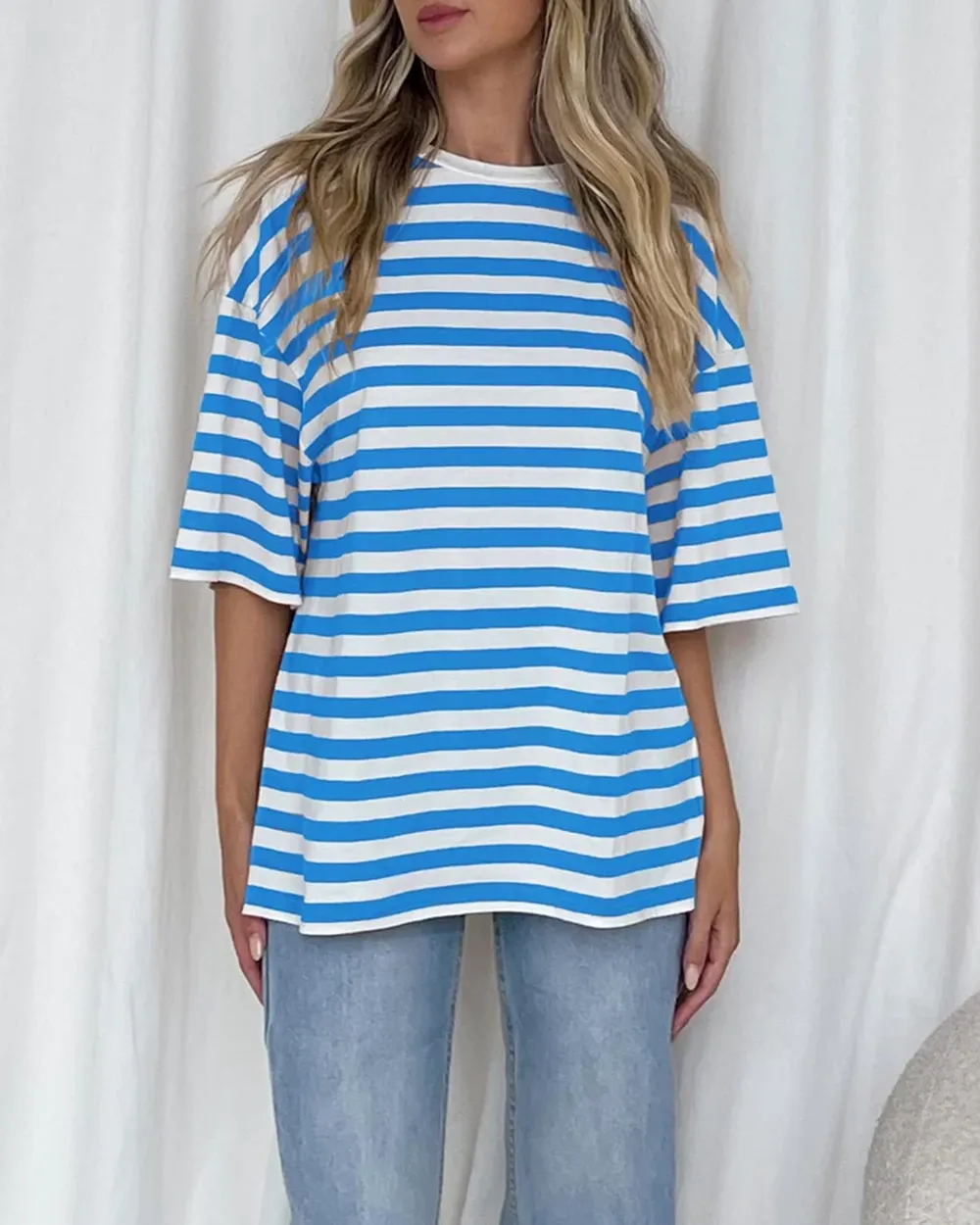 Nostalgia Stripe Oversized Boyfriend Tee