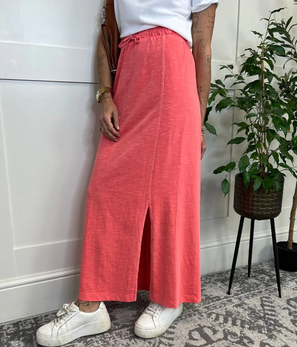 Coral Jersey Midaxi Skirt