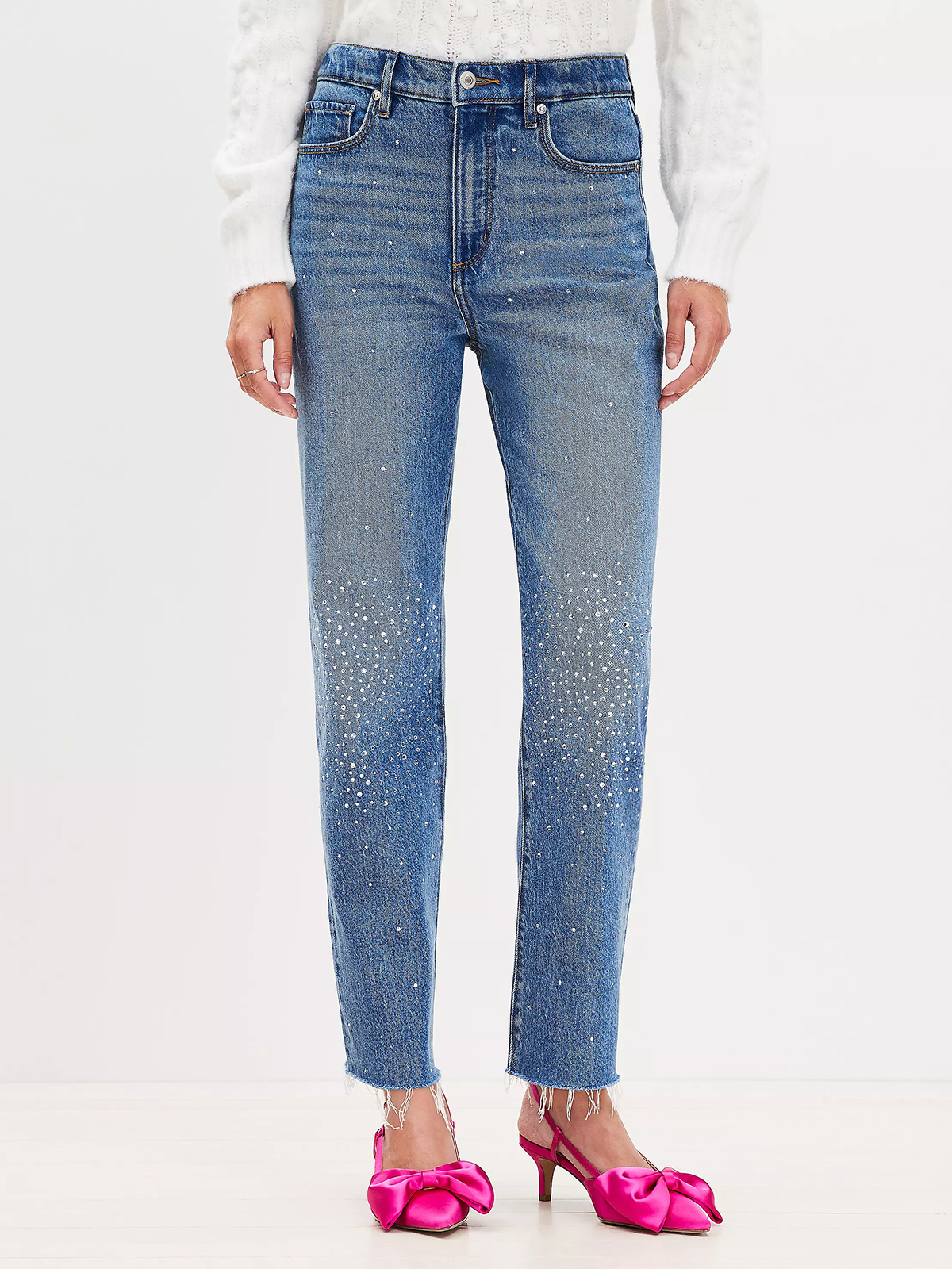 Sparkle Fresh Cut High Rise Straight Jeans in Classic Mid Wash