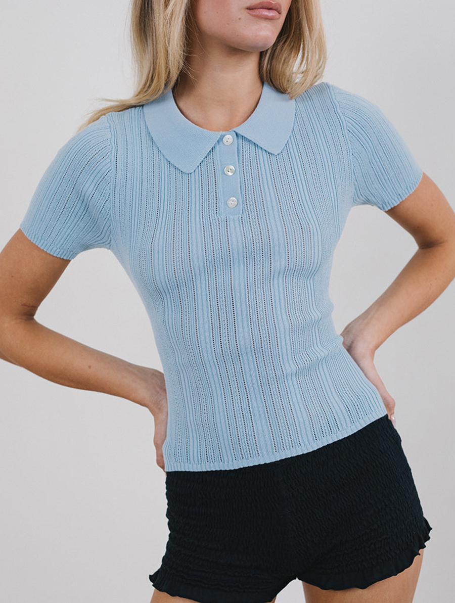 Lynetta Top In Baby Blue