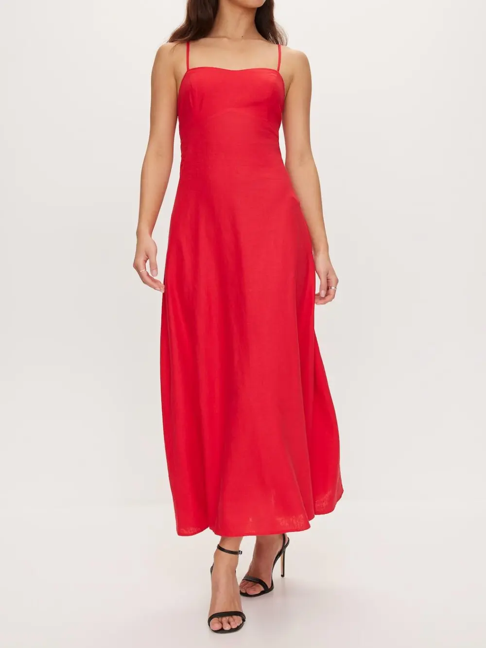 Beau Linen Blend Slip Midi Dress