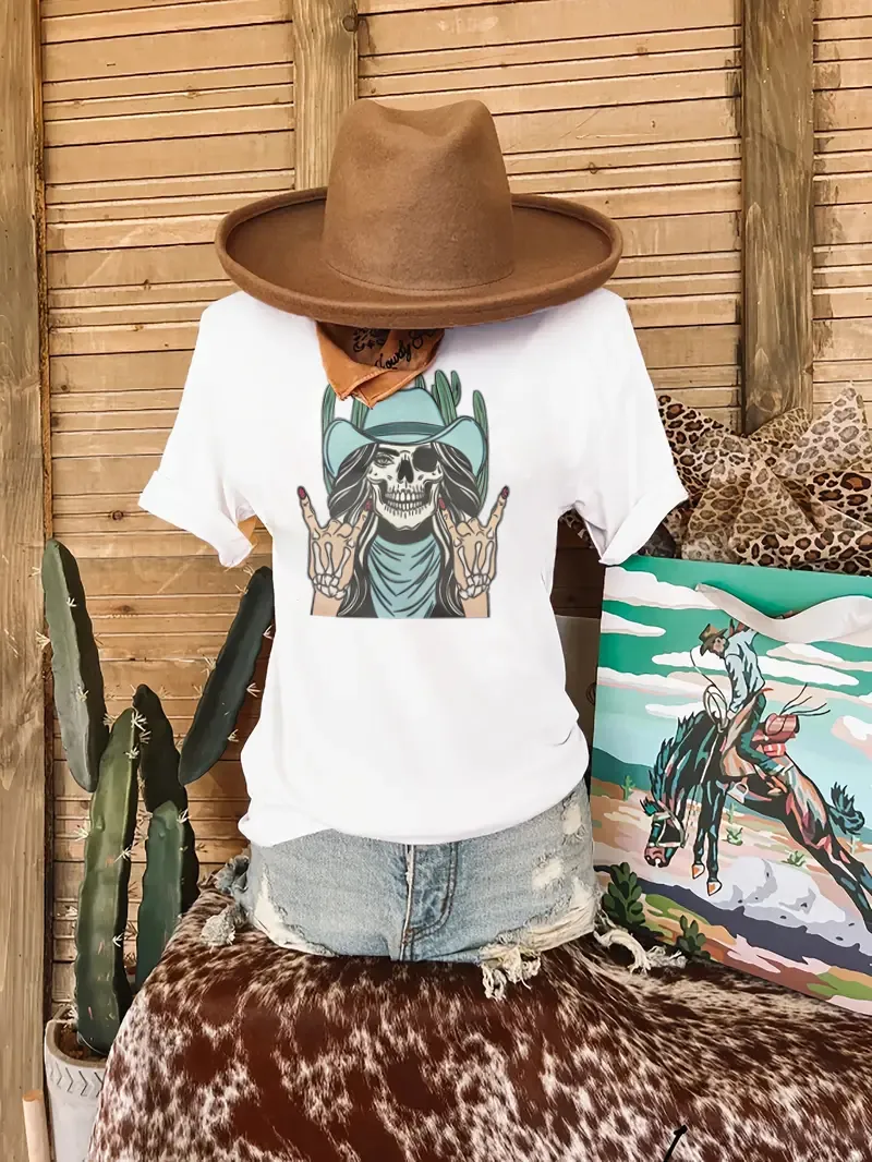 Wild Skeleton Cowboy Knight T-shirt from the West