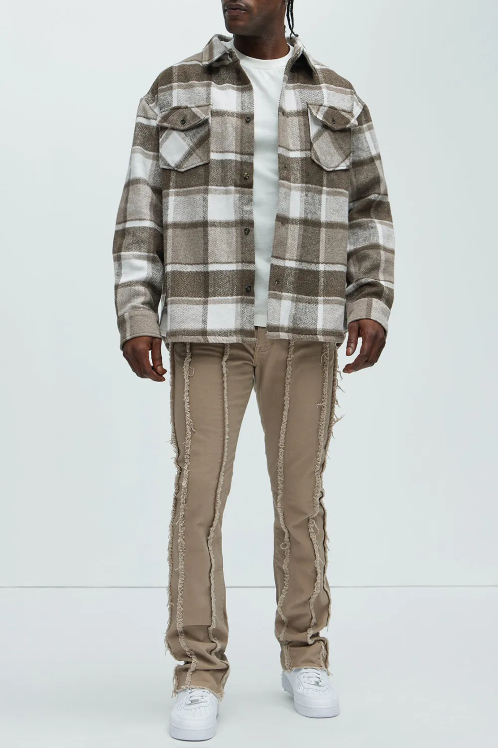 Wanted Plaid Shacket - Brown