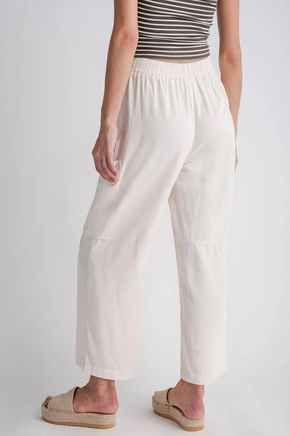 So Me Textured Slouchy Wide Leg Pants - natural