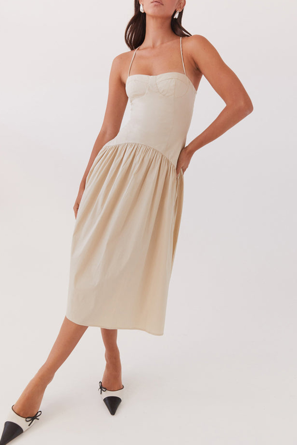 Yvette Corset Midi Dress - Desert Sage