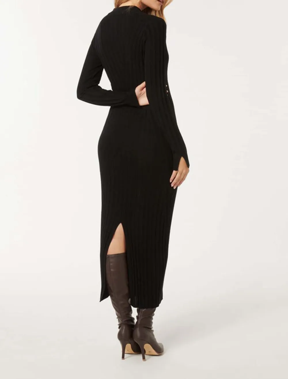 Melody Rib Transfer Midi Dress