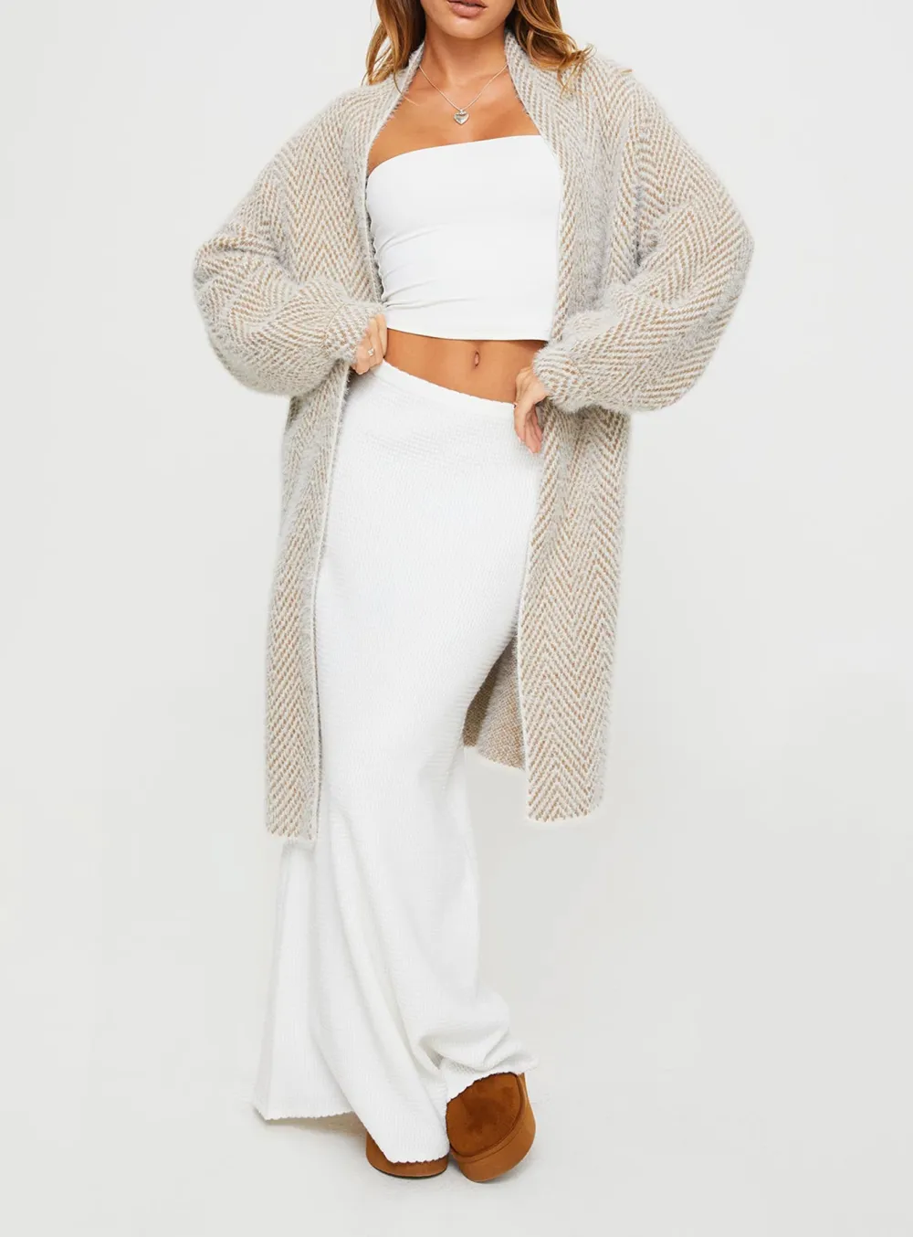 Tremmy Textured Cardigan Natural