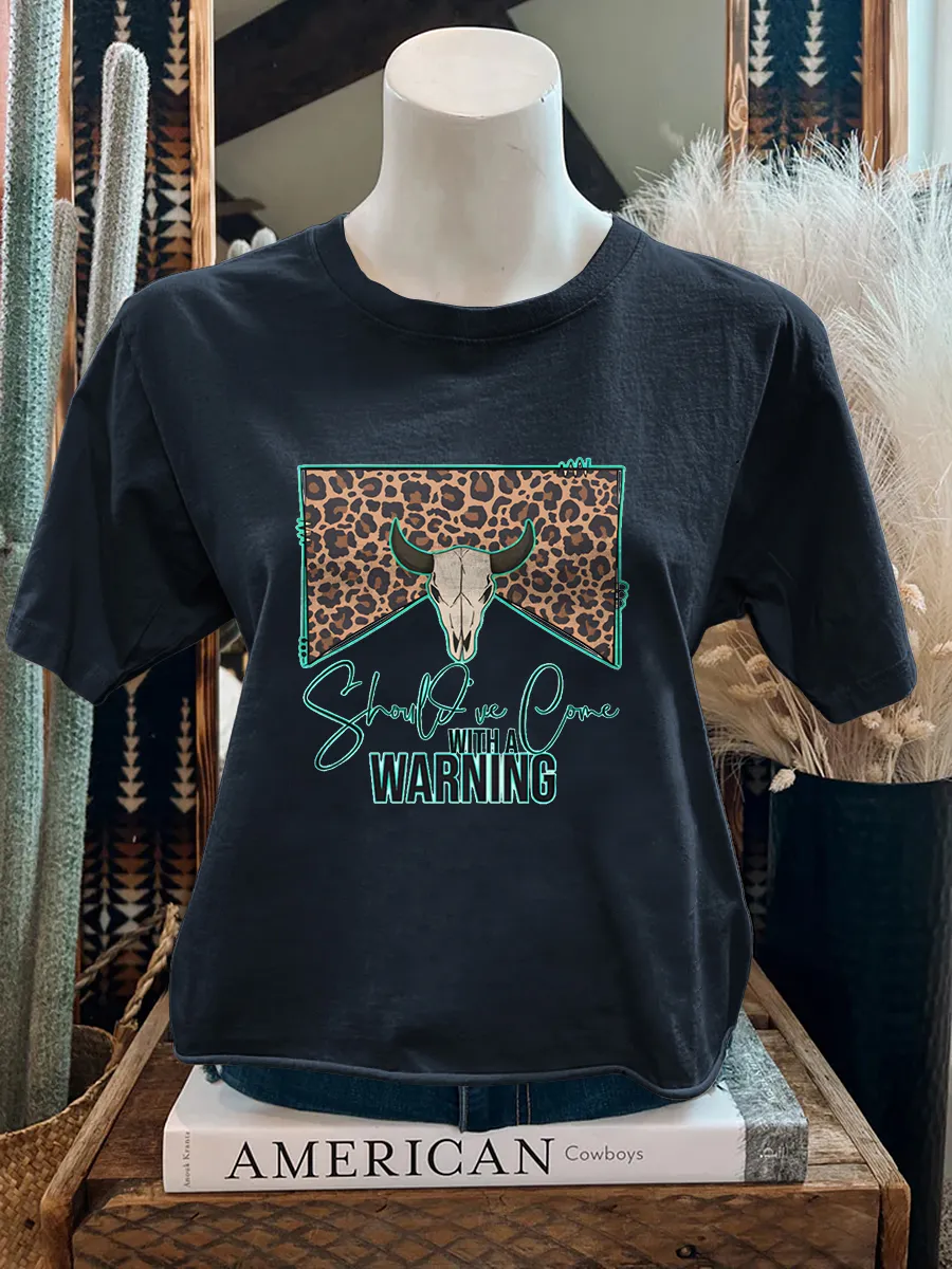 Leopard print retro western pattern T-shirt