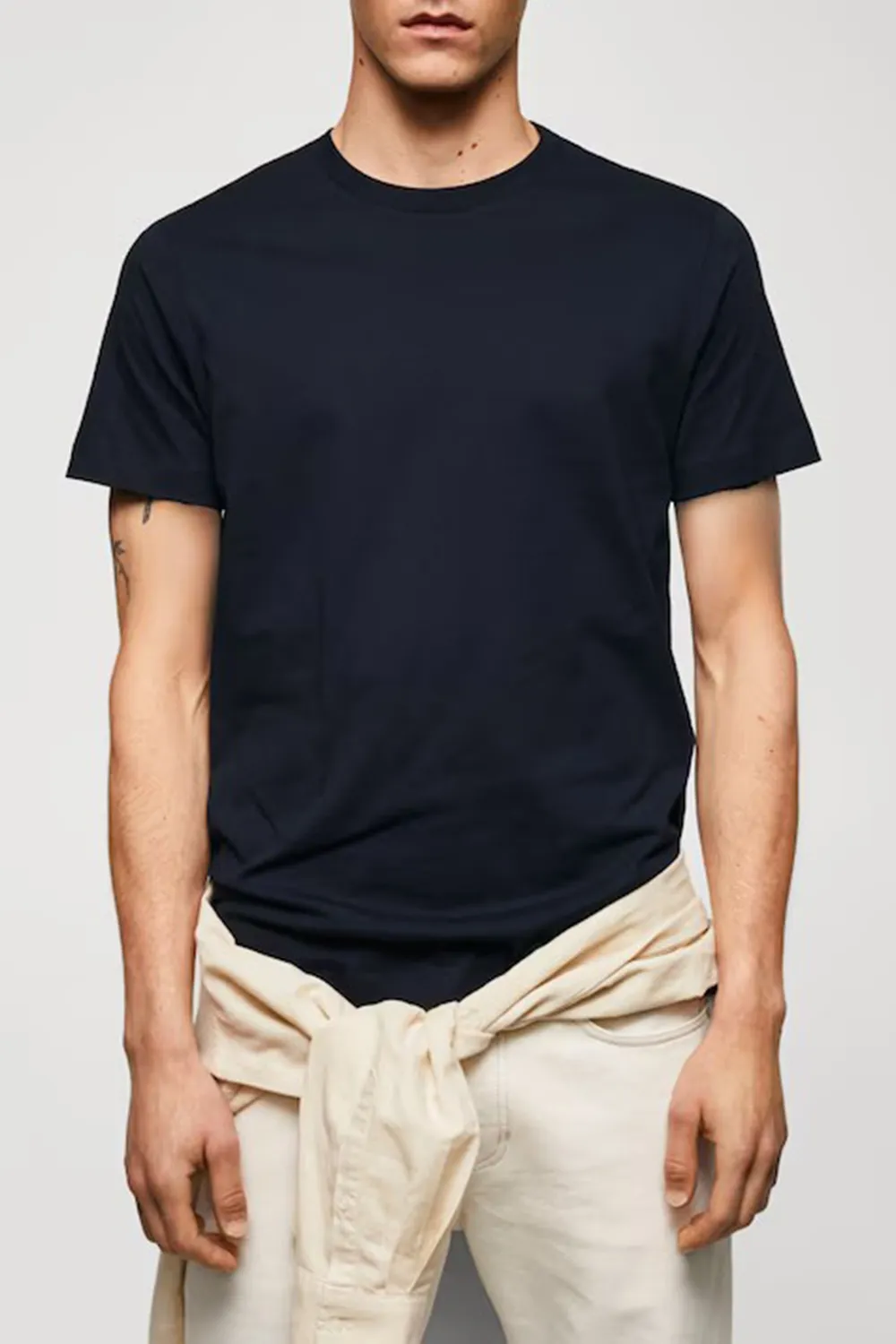 Rounded Neck Stretch T-shirt