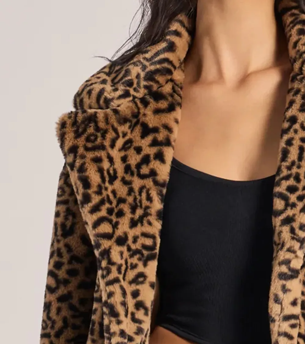 Luxe Glam Leopard Print Faux Fur Jacket