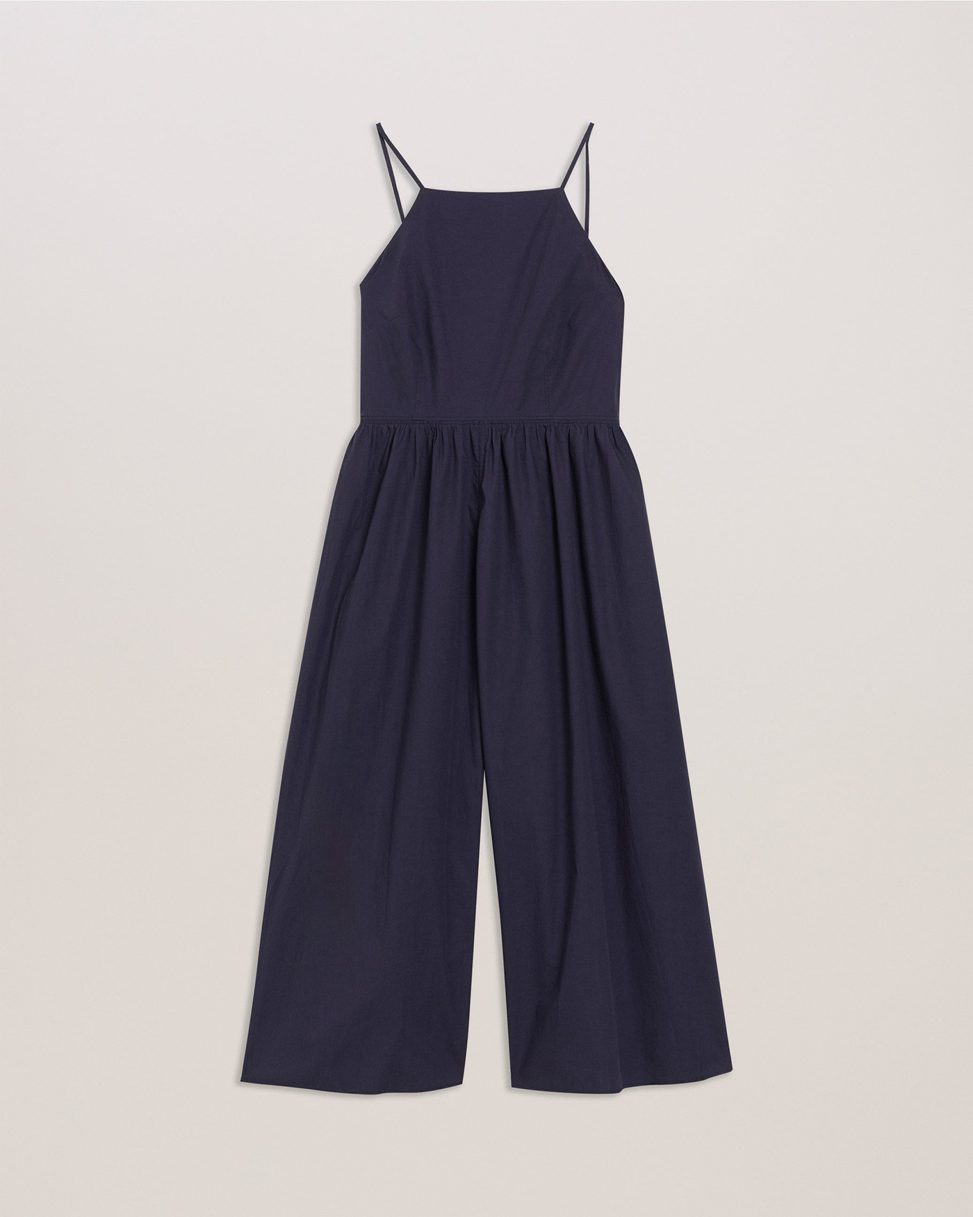 Eze Squared Neck Strappy Cross Over Jumpsuit Dk-Blue