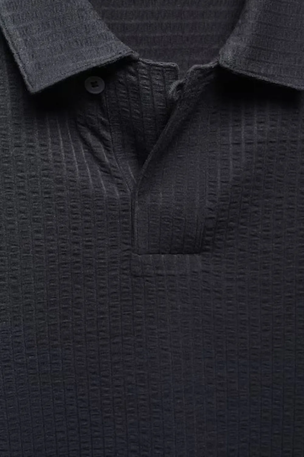 Seersucker cotton polo shirt