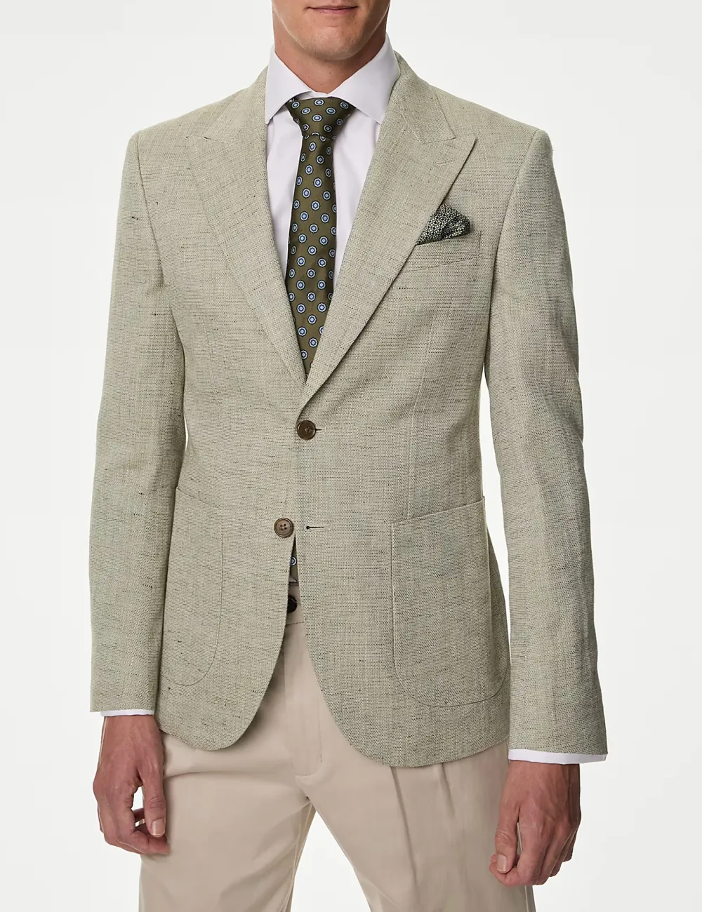 Linen Blend Textured Blazer