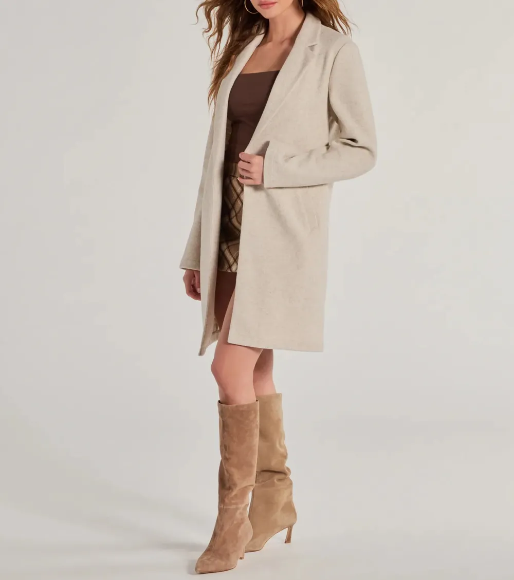 Perfect Chic Faux Wool Trench Coat