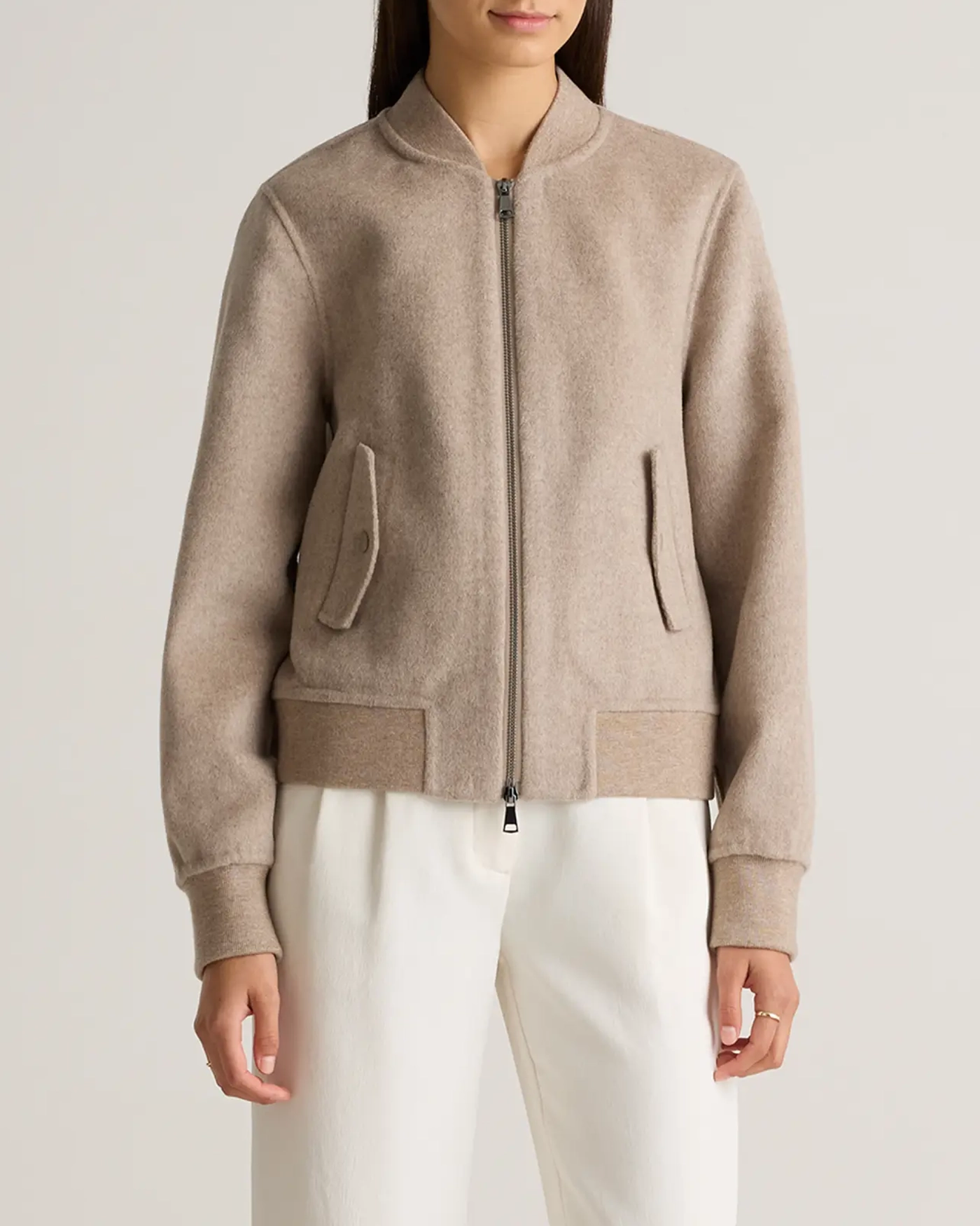 Double-Faced Merino Wool Bomber Jacket