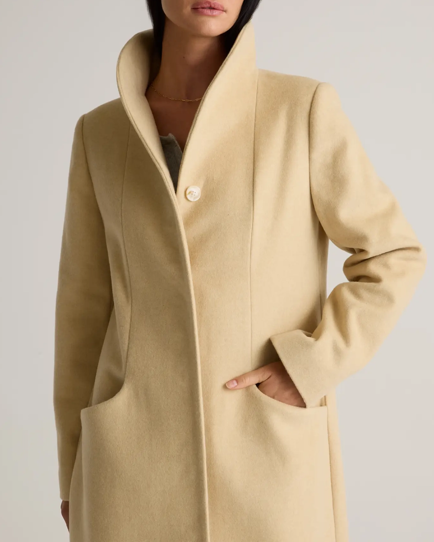 Stylish Shawl Collar Wool Long Cocoon Coat