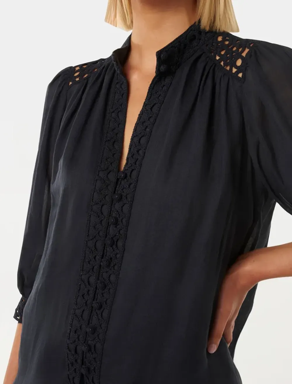 Florence Crochet Trim Blouse