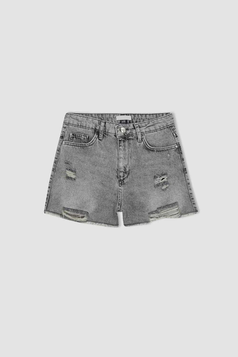 Normal Waist Cropped Side Leg Jean Shorts