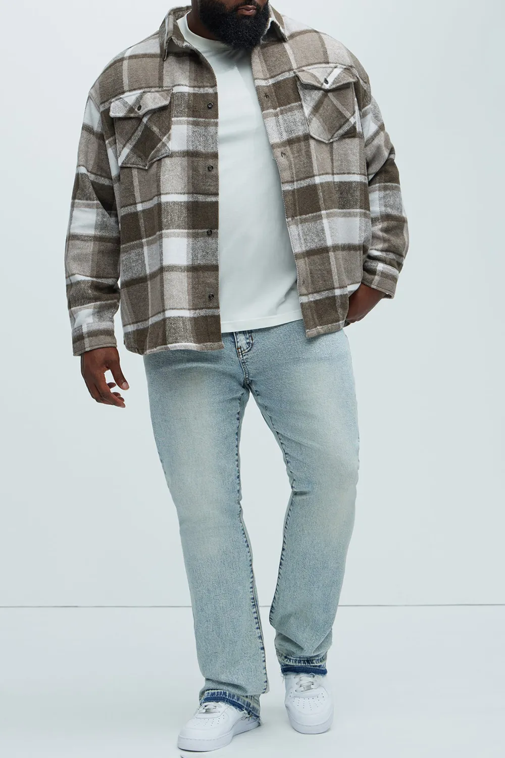 Wanted Plaid Shacket - Cream