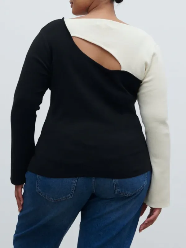 Brogan Contrast Knit Top Curve