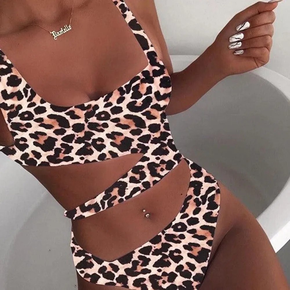 Candy Crush Asymmetrical Cut Out One-Piece Swimsuit