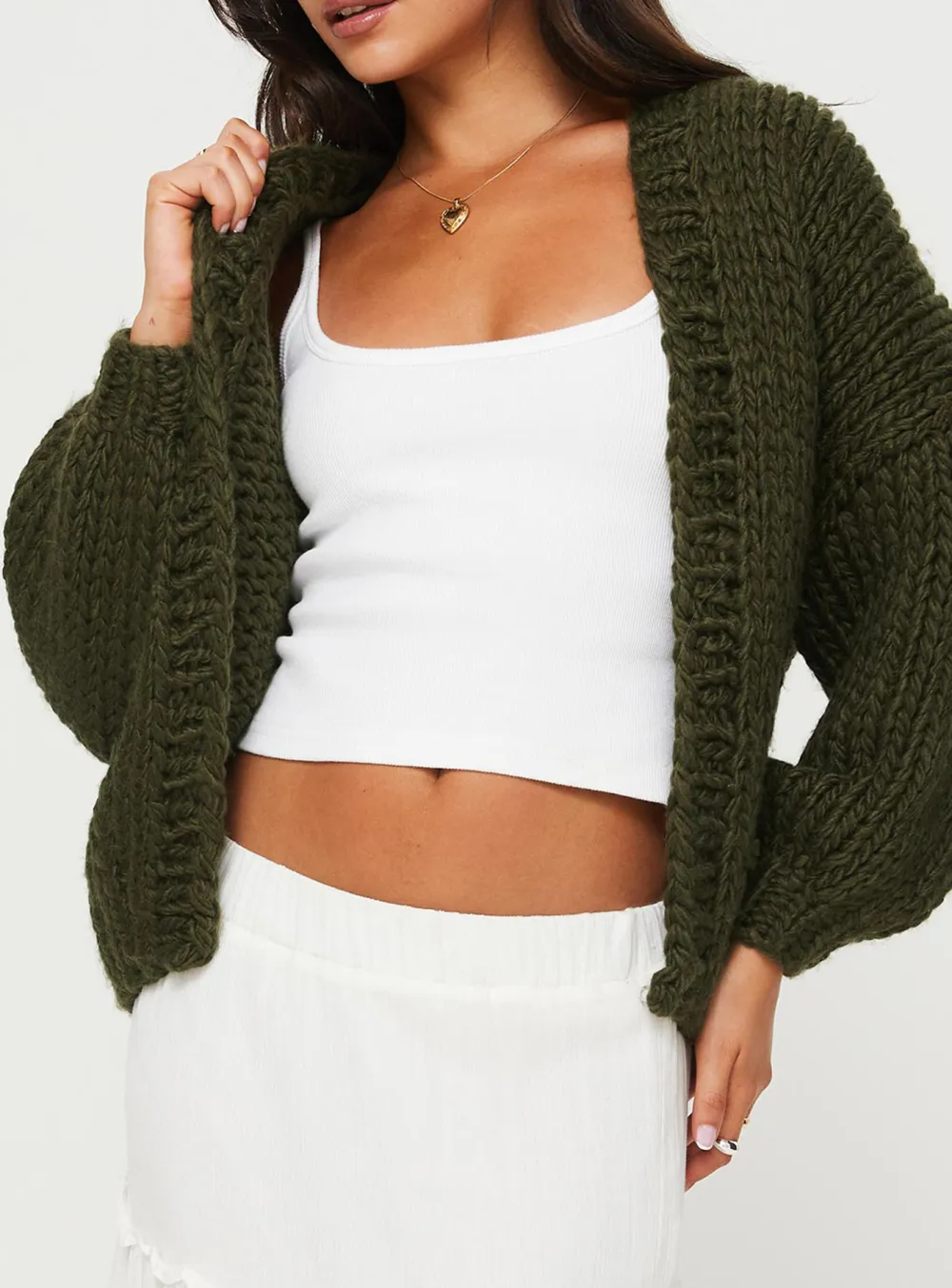 Lester Knit Cardigan Olive