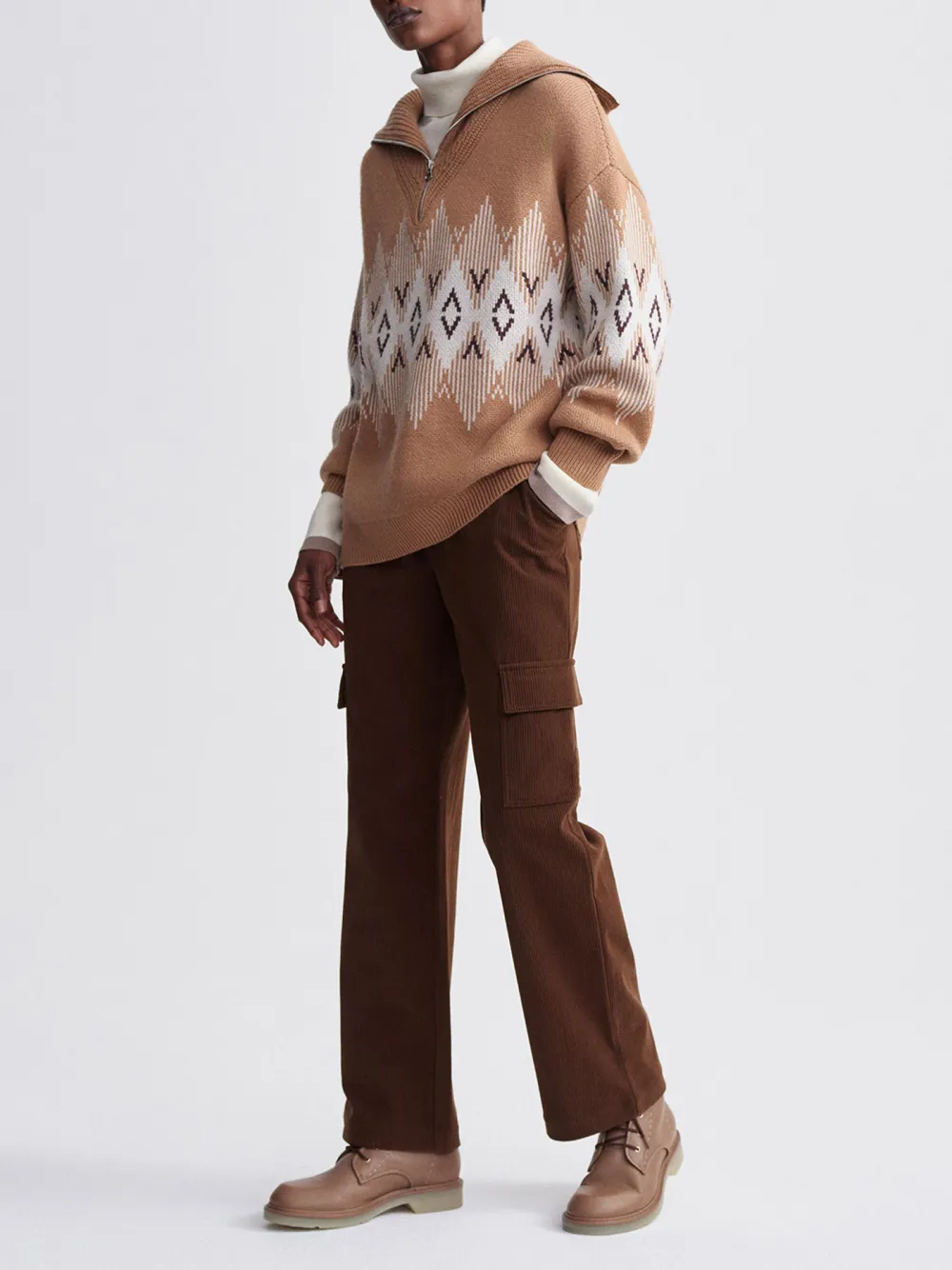 Heidi Jacquard Half-Zip Sweater