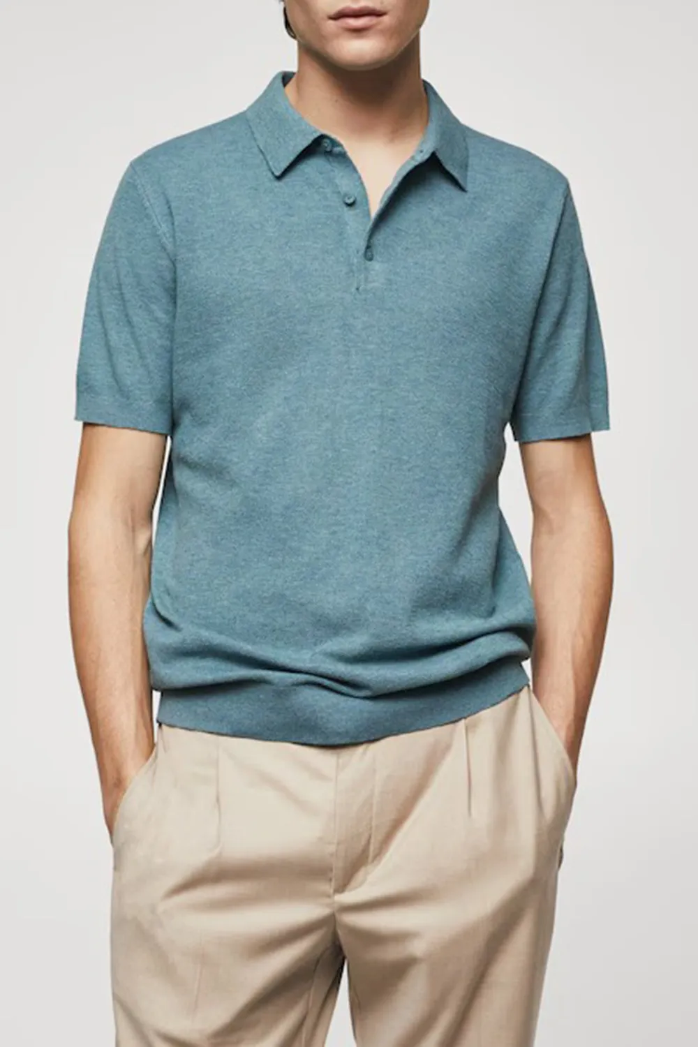 Knit cotton polo shirt