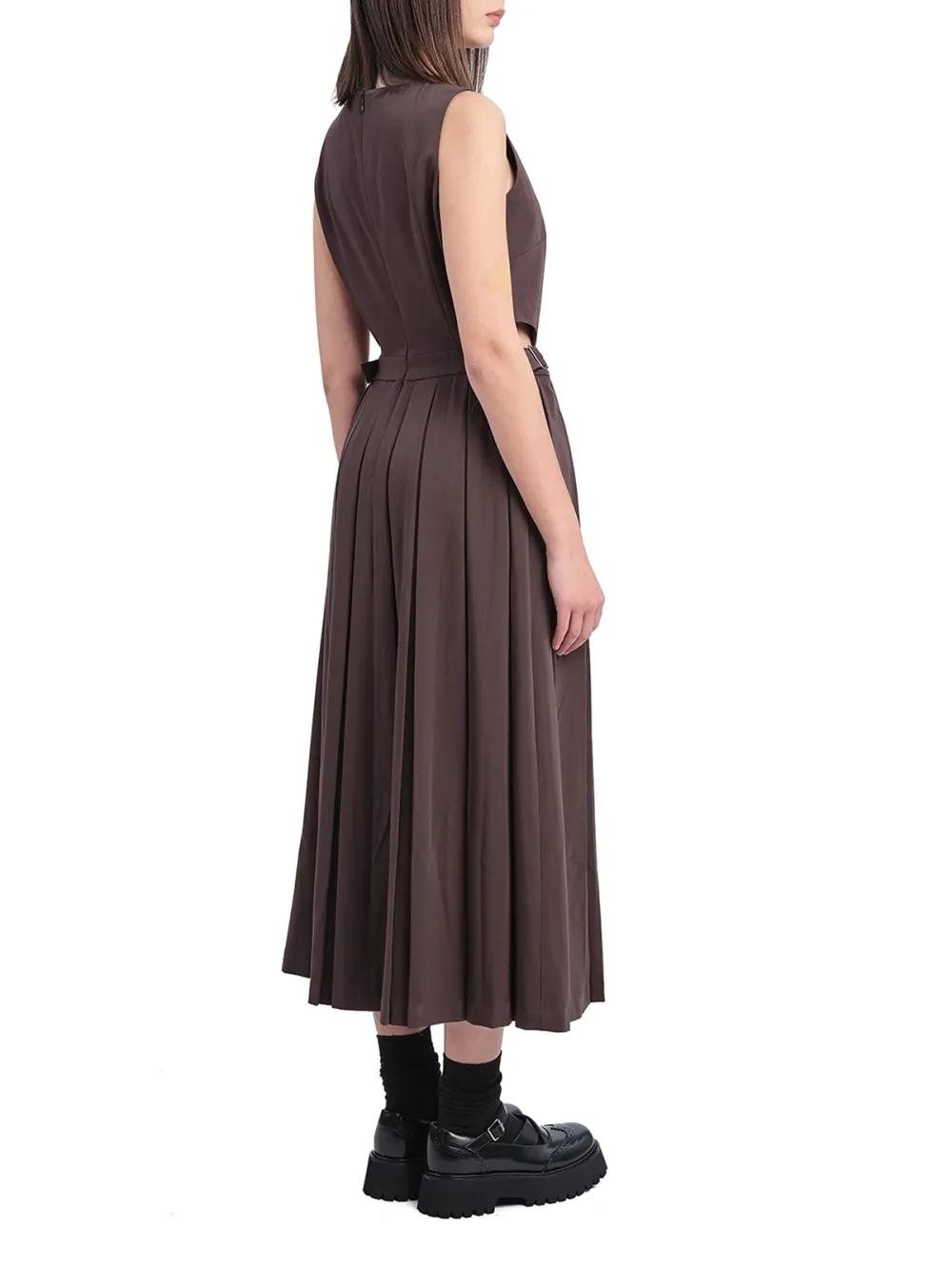 Brown Cut-out Dress