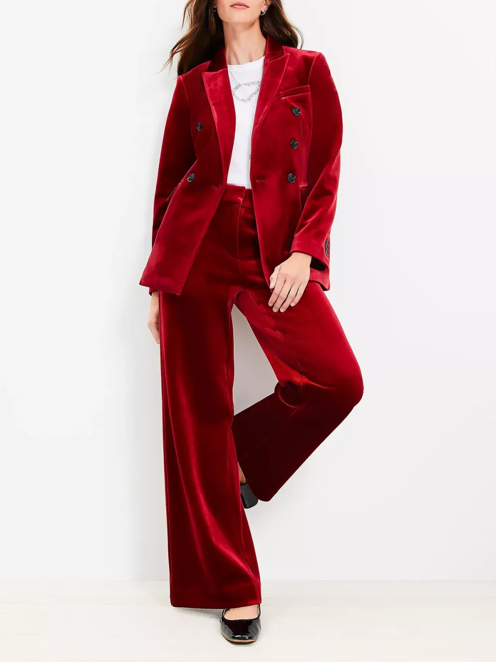 Clean Wide Leg Pants in Velvet